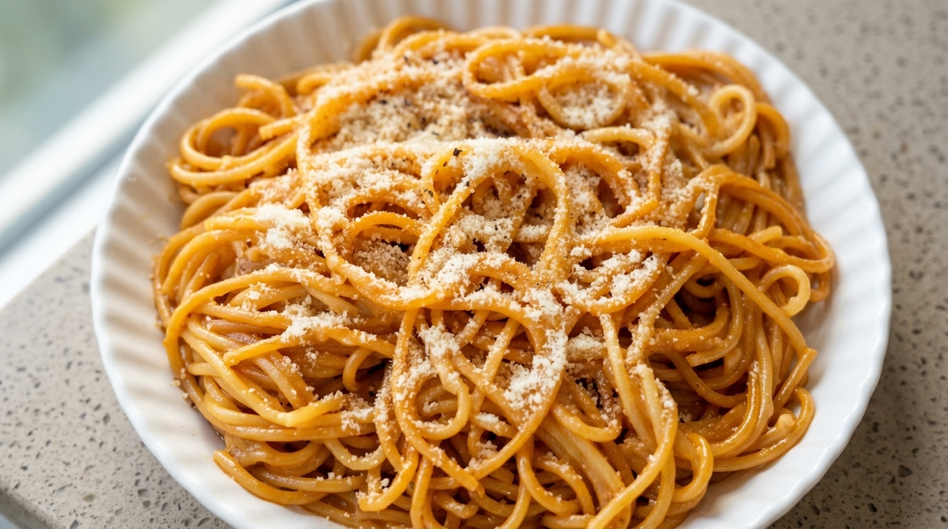 Pasta Burro, Soia e Parmigiano (Spaghetti Integrali Veloci)