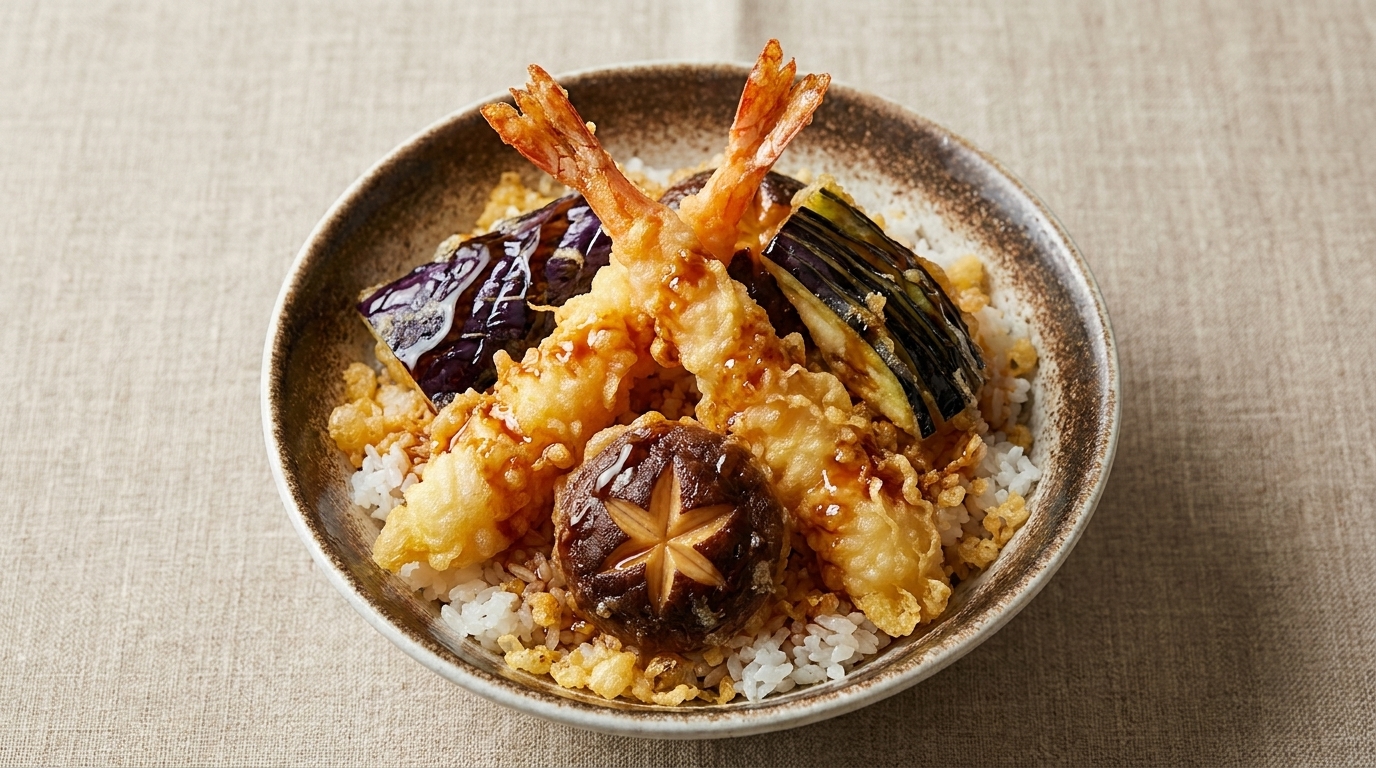 Classico Tendon: Tempura di Gamberi su Riso