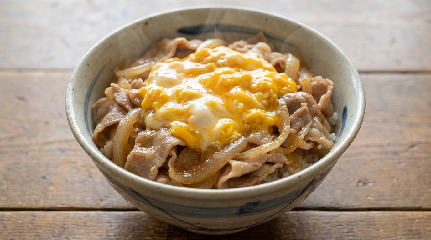 Tanindon (Bowl di riso giapponese con maiale e uova)