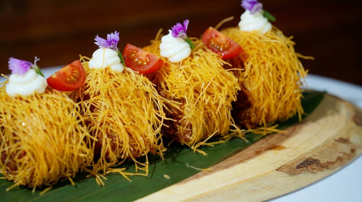 Tortini di Manzo Croccanti ai Mille Fili (Involtini di Kataifi)