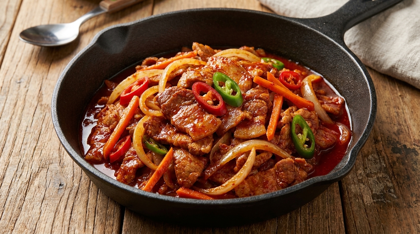 Maiale Piccante Coreano Saltato in Padella (Jeyuk Bokkeum)
