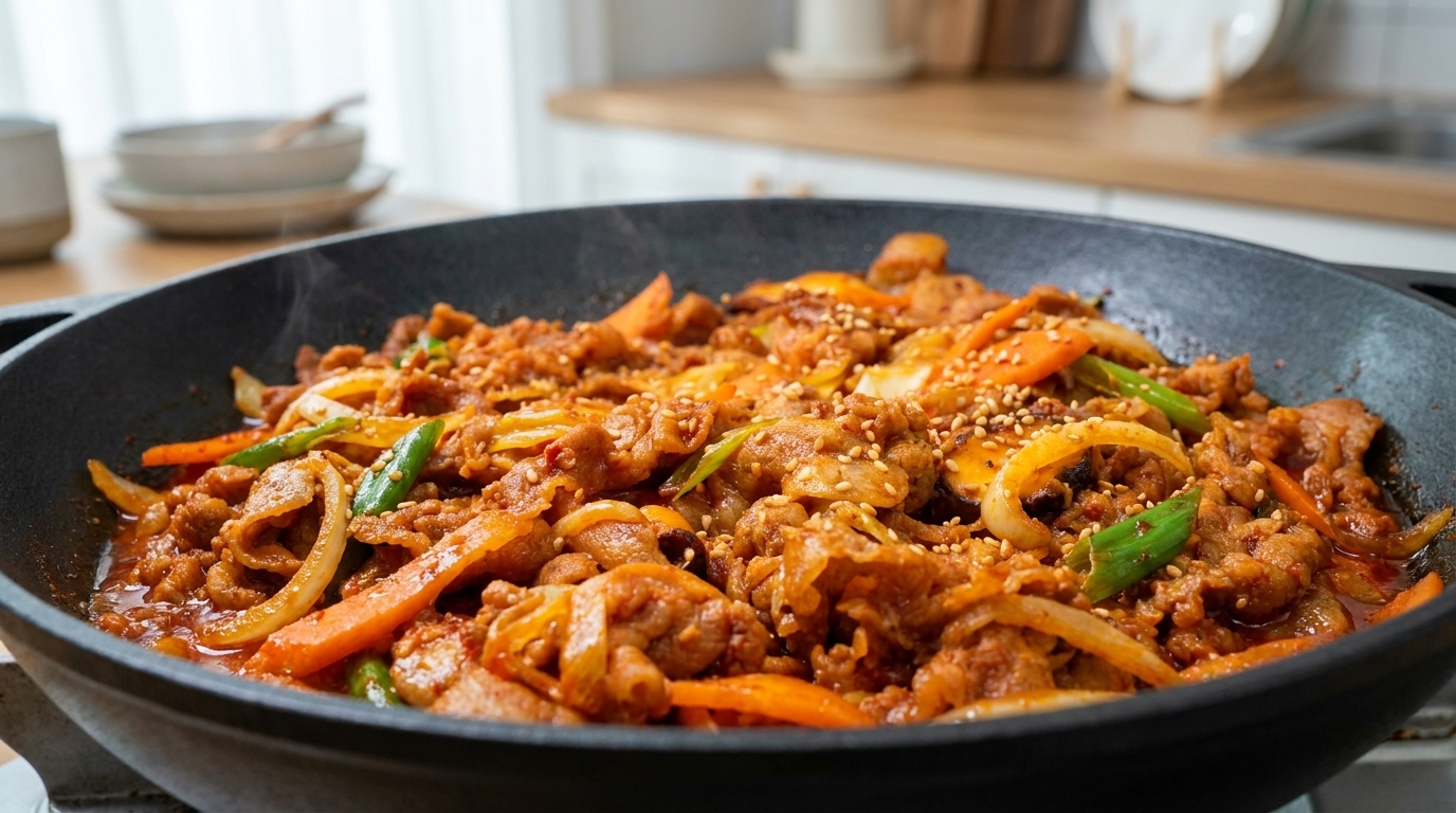 Maiale Saltato in Padella Piccante (Jeyuk Bokkeum)