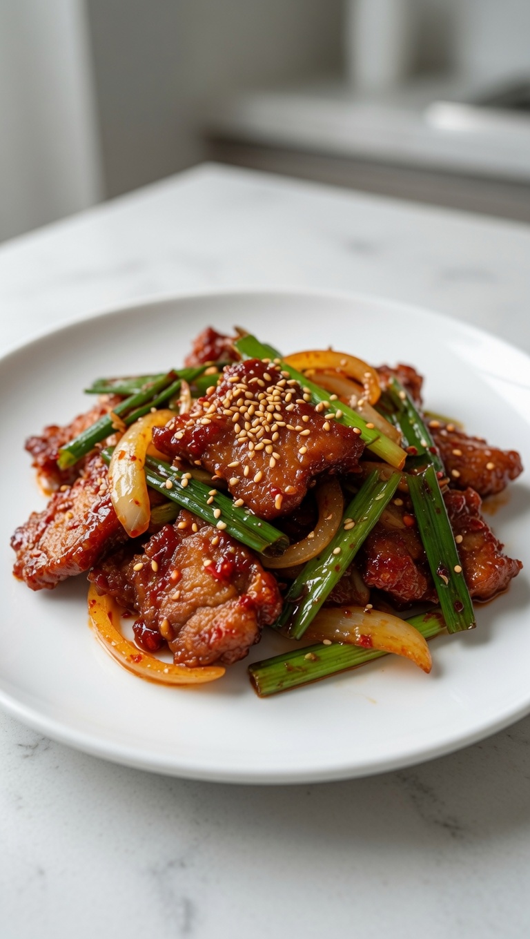 Maiale saltato piccante alla coreana (Jeyuk Bokkeum)