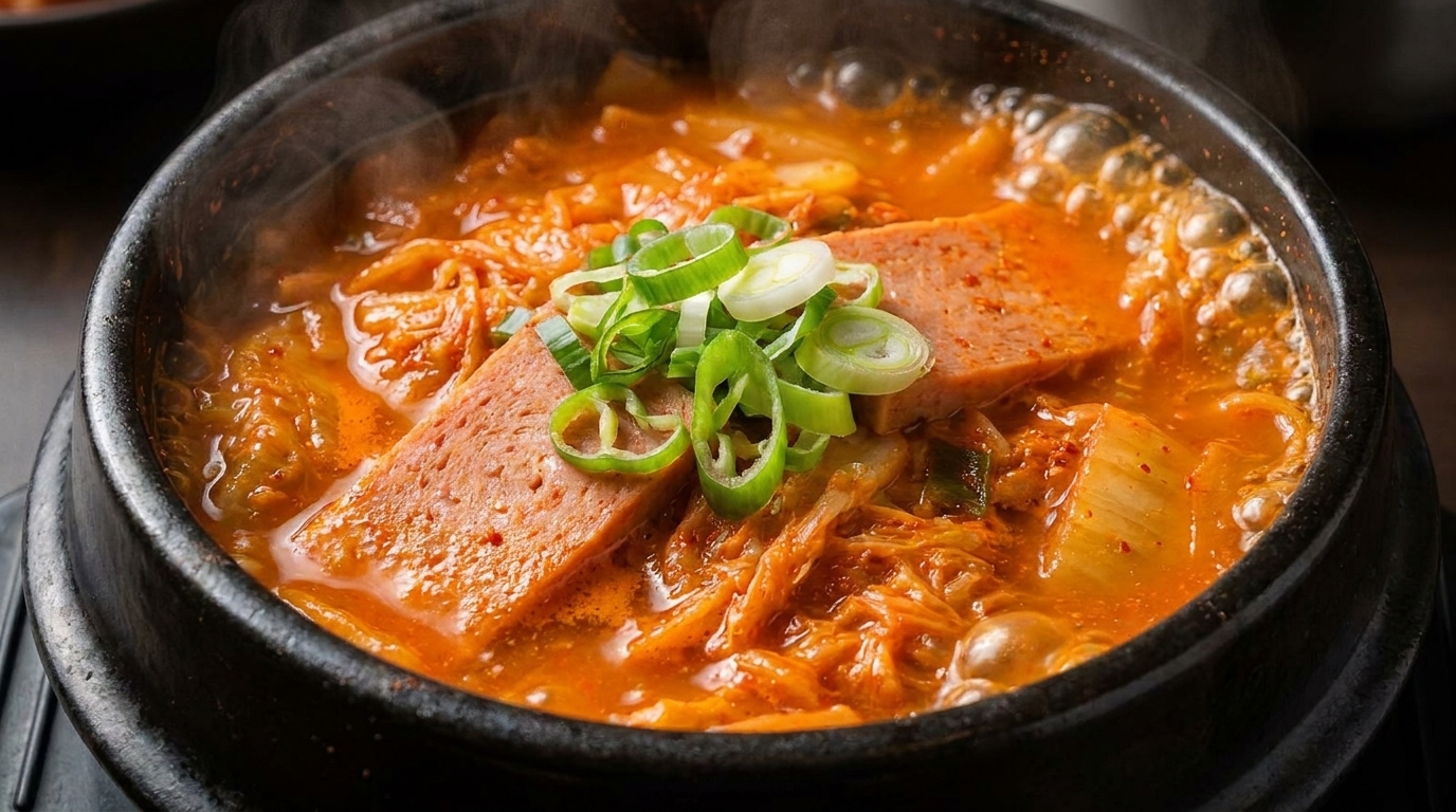 Stufato piccante di kimchi e carne in scatola (stile Kimchi Jjigae)