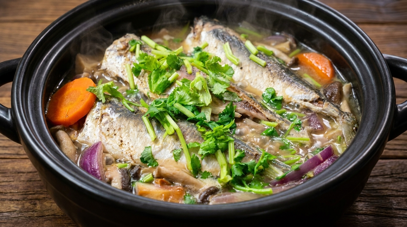 Zuppa di Sgombro e Verdure in Creta