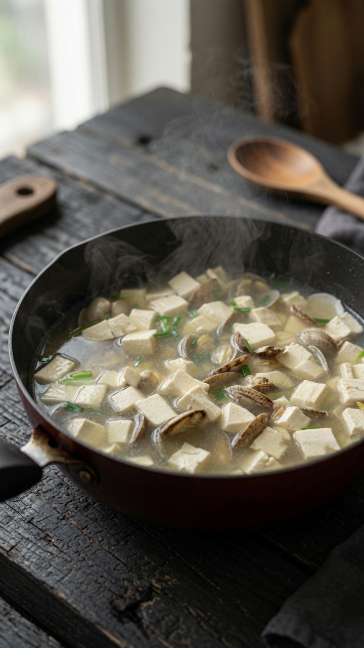 Zuppa Veloce di Vongole e Tofu