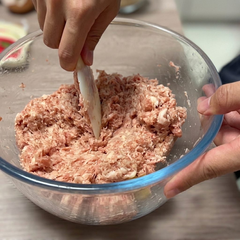 Il composto di carne suddiviso in porzioni uguali.
