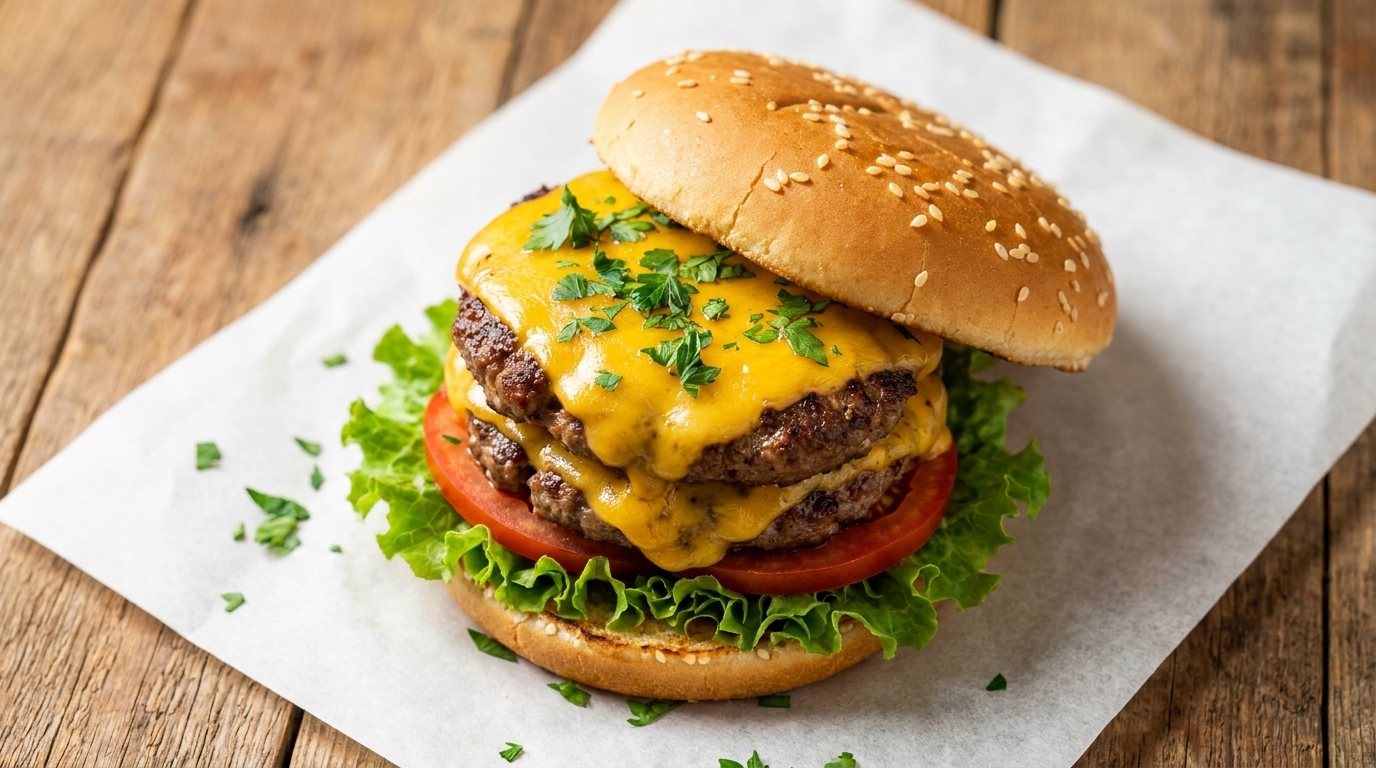 Hamburger Gourmet a Doppio Patty fatto in casa