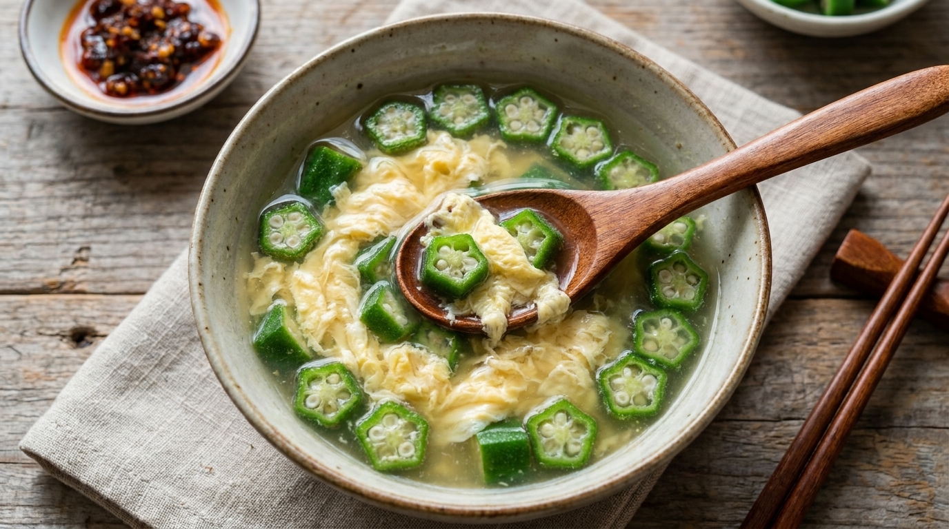 Zuppa Veloce di Okra e Uova