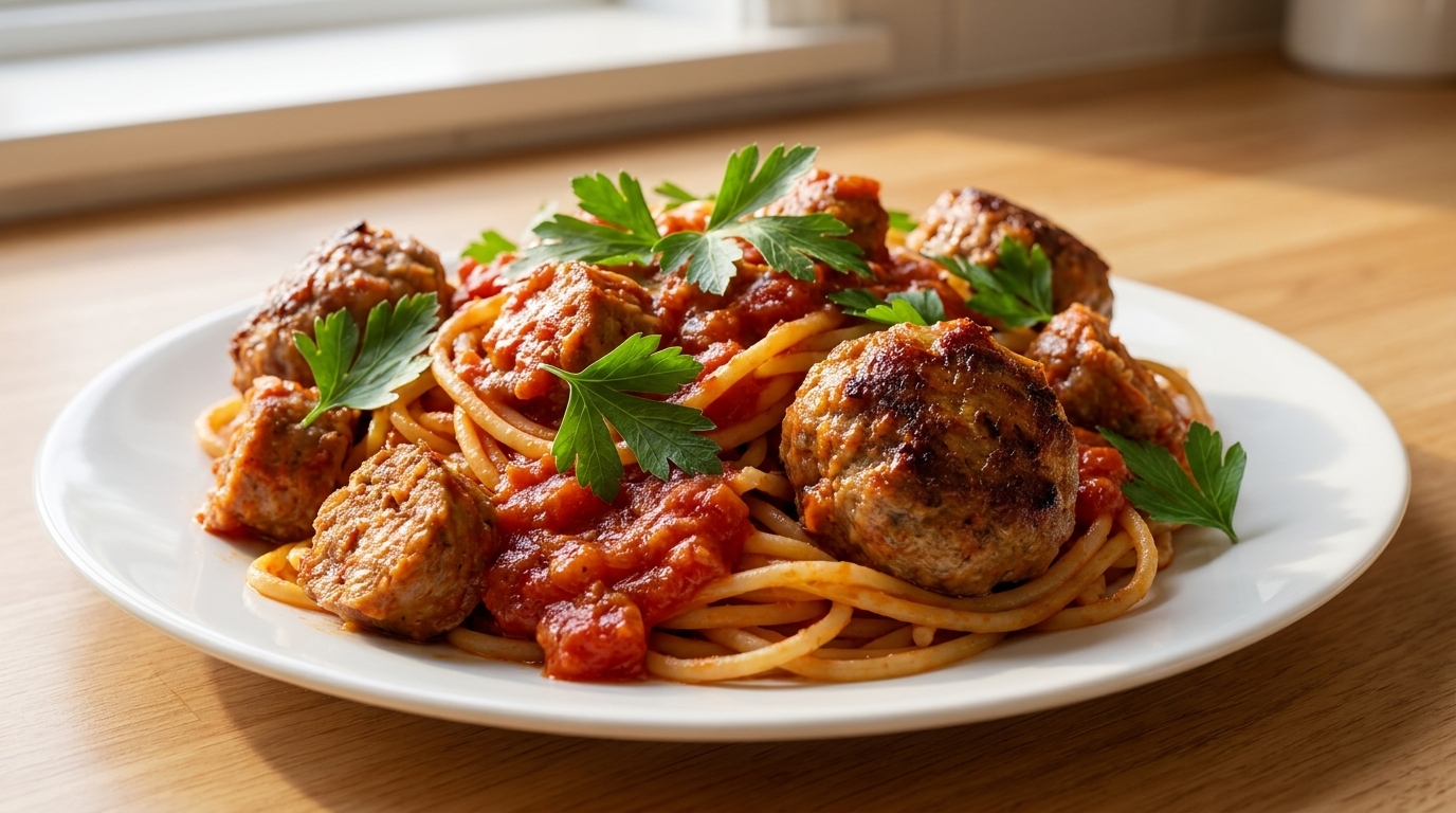 Pasta con Polpette e Salsiccia in Stile Godfather