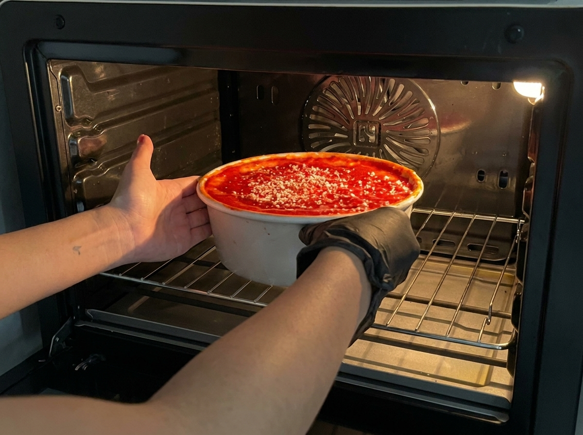 Teglia nel forno.
