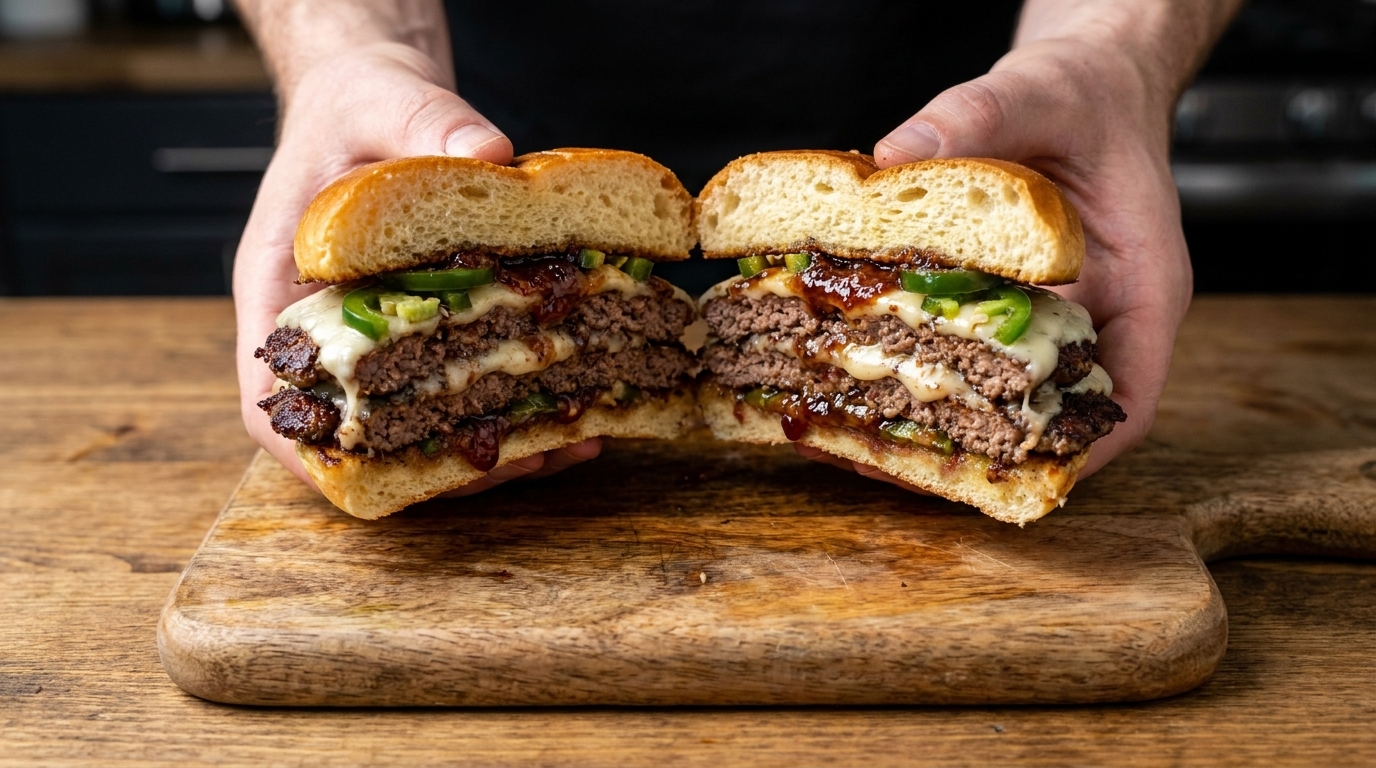 Smash Burger con Jalapeño Popper e Jam di Bacon