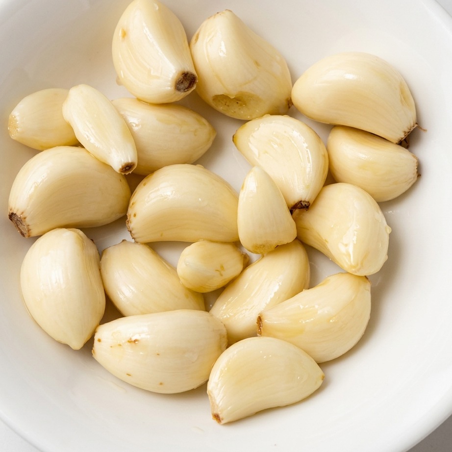 Mano con guanto giallo che mescola condimenti e salsa di soia nella ciotola con le costolette di maiale.
