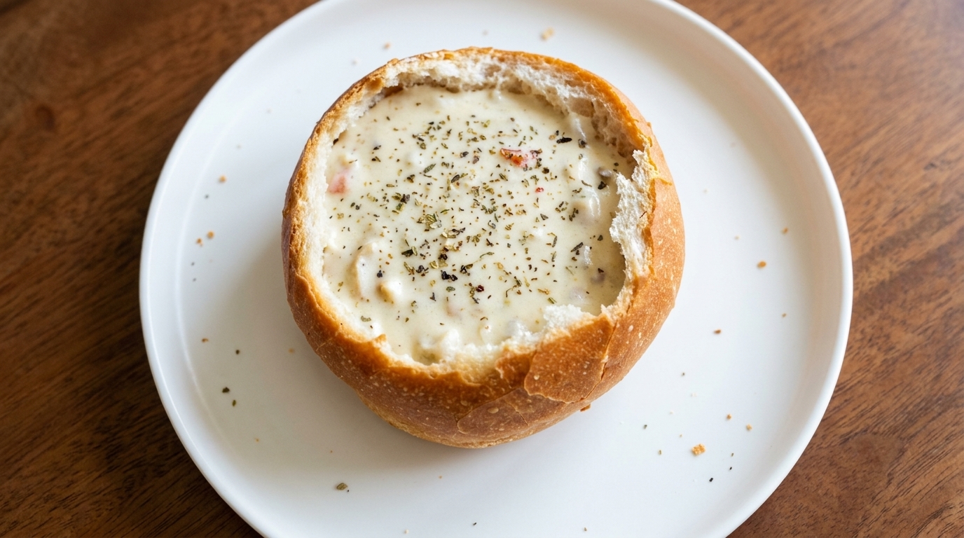 Classica Zuppa di Vongole di San Francisco in Pane Rustico