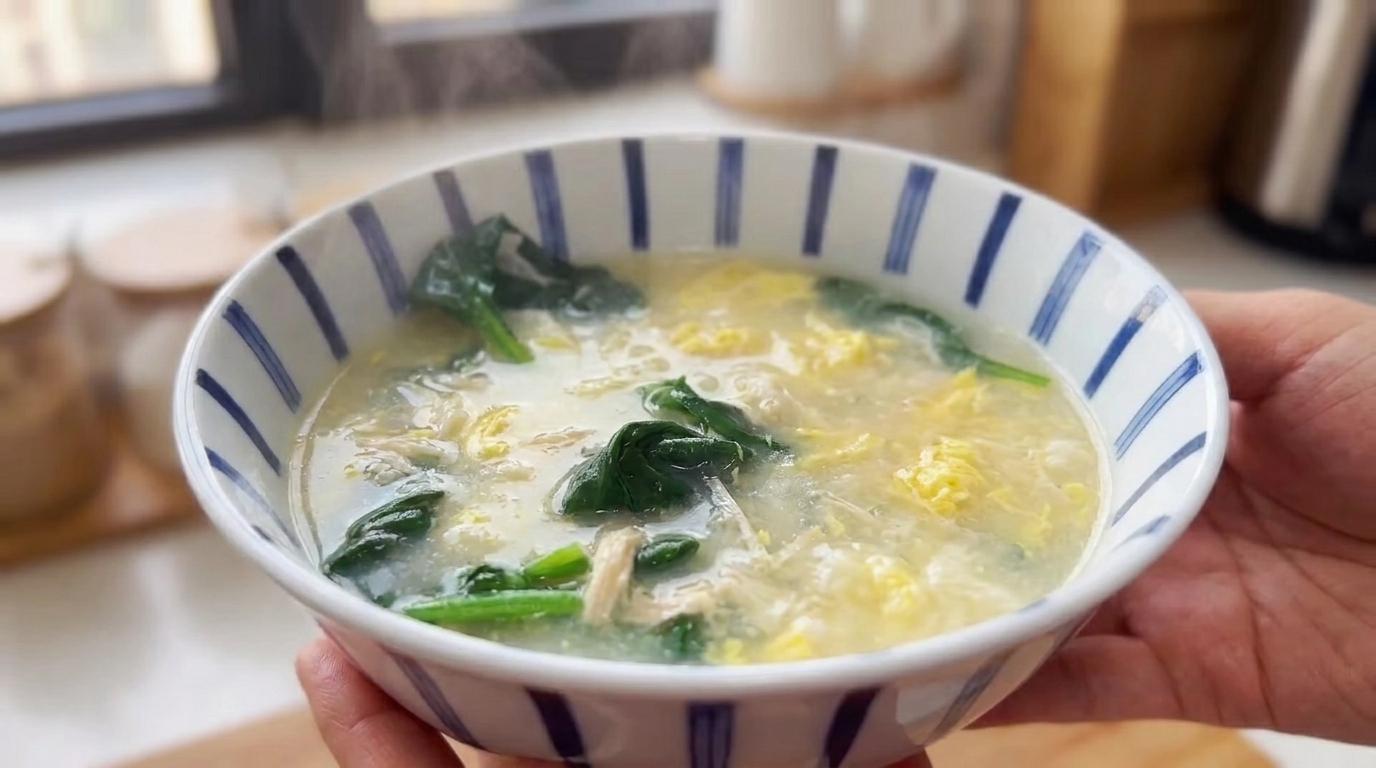 Zuppa confortante di pollo con gnocchetti di farina (Mian Geda Tang)