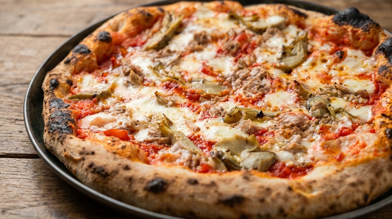 Pizza Artigianale con Carciofi e Tonno