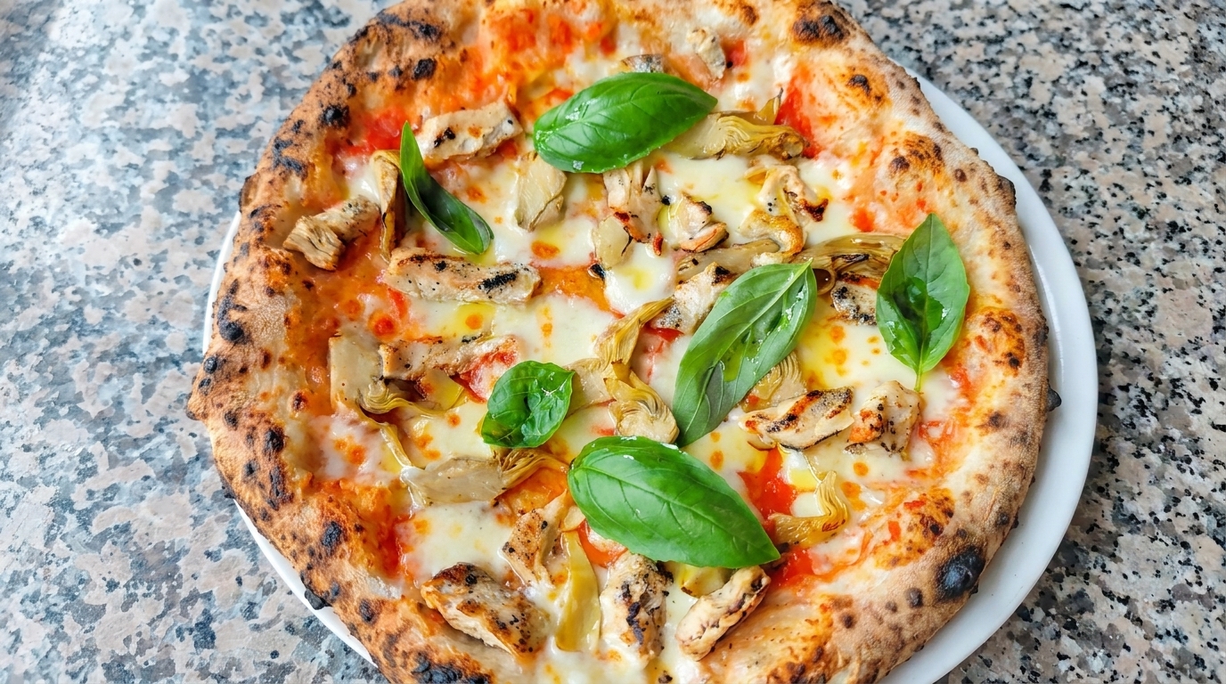 Pizza con Pollo e Carciofi