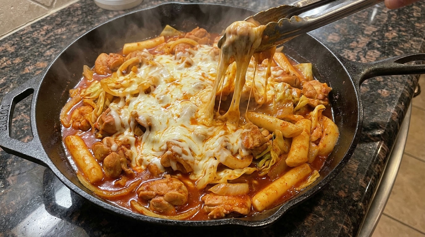 Pollo Piccante Coreano Saltato in Padella (Dakgalbi)
