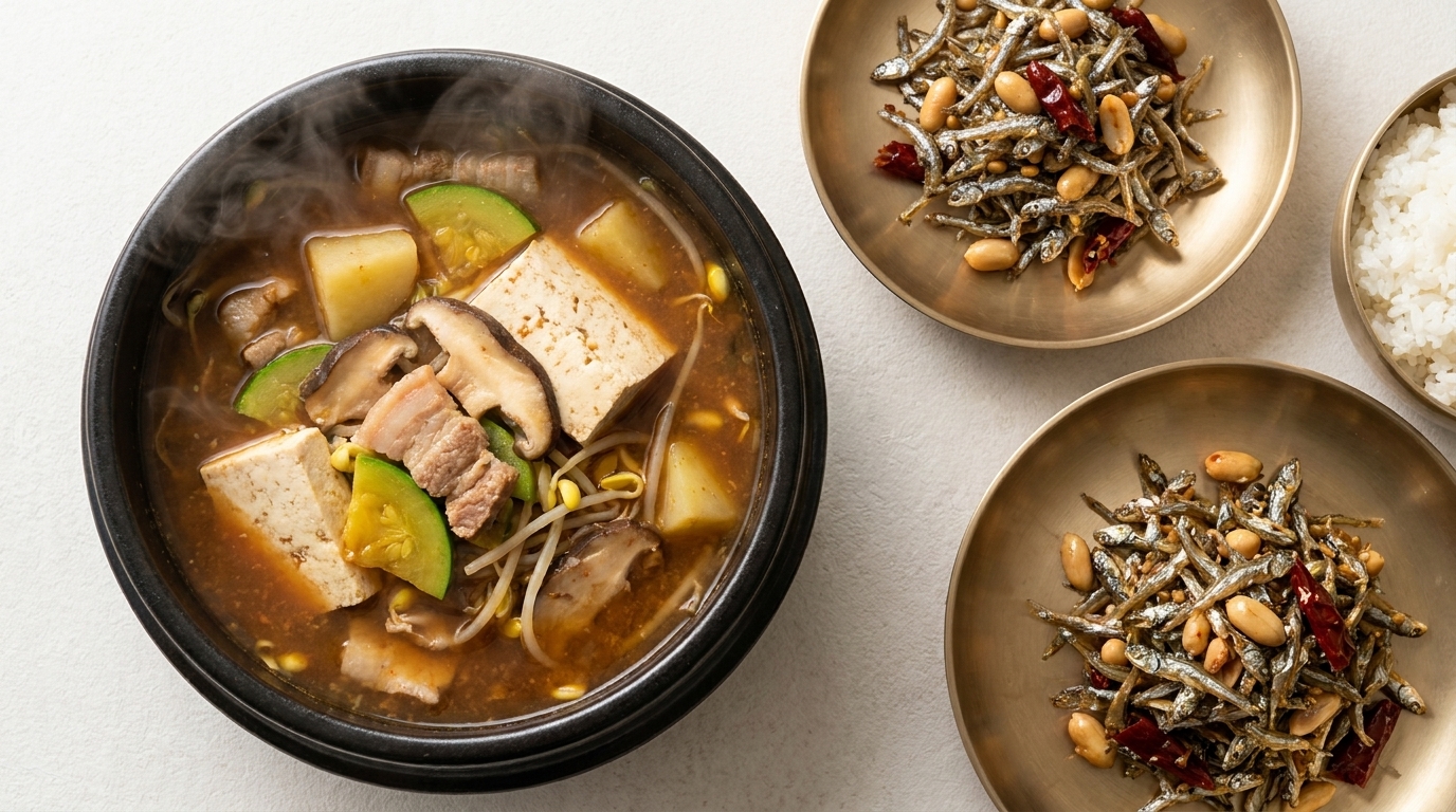 Doenjang-jjigae autentico (Stufato coreano di pasta di soia)