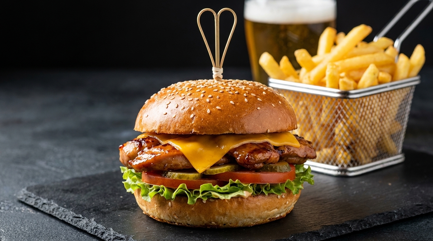 Burger Gourmet di Coscia di Pollo in Salsa Teriyaki