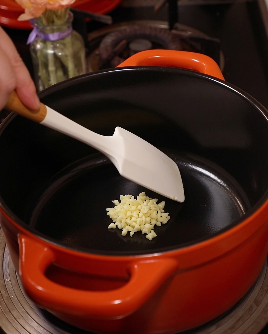 Cosce di pollo crude in un contenitore di vetro su un tagliere di legno, pronte per la pentola.