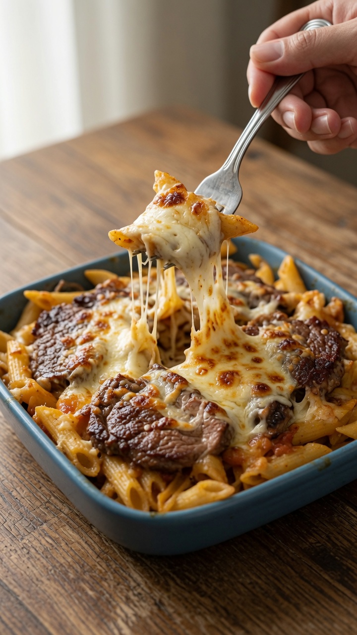 Penne al Forno Filanti con Filetto di Manzo