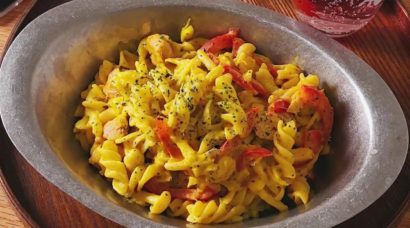 Fusilli Cremosi con Pollo e Zucca Kabocha
