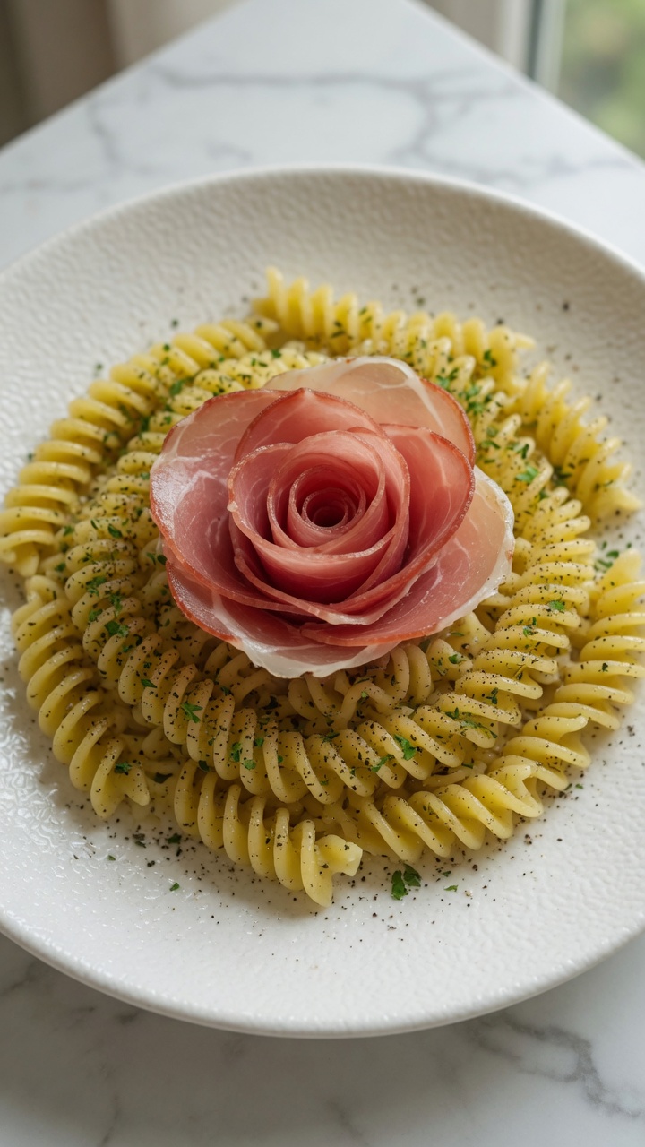 Pasta Fredda Toscana con Burro e Prosciutto Crudo