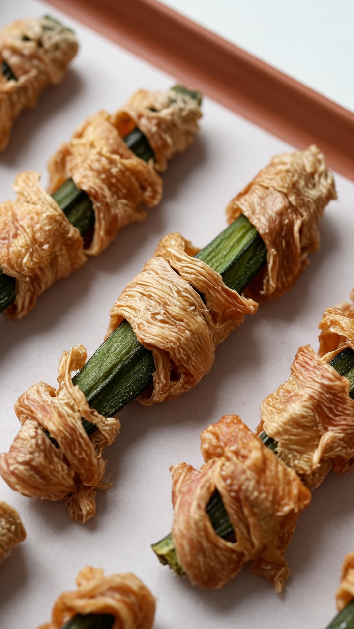 Involtini di Pollo ed Okra Essiccati Fatti in Casa
