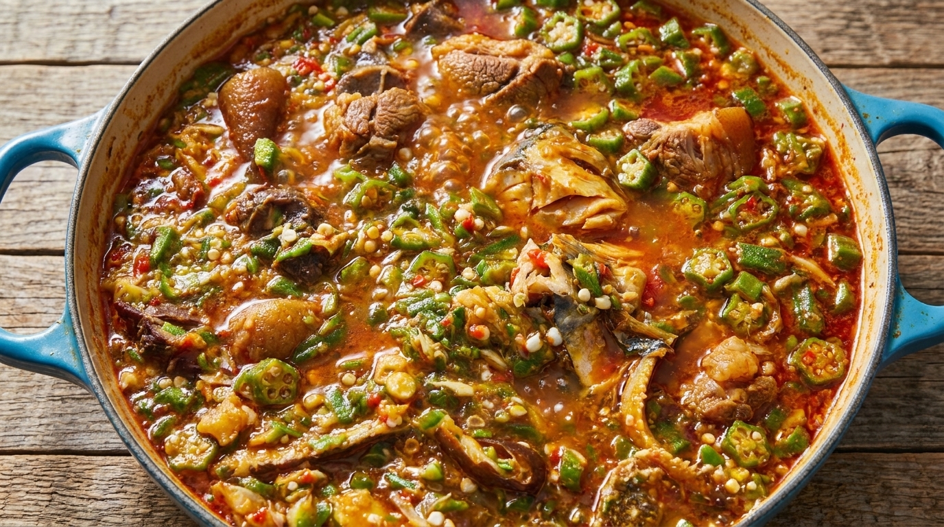 Zuppa di Gombo Tradizionale dell'Africa Occidentale (Okra Soup)