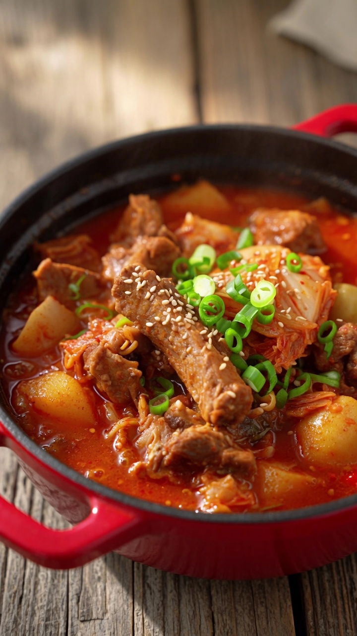 Stufato di Costine di Maiale e Kimchi Speziato
