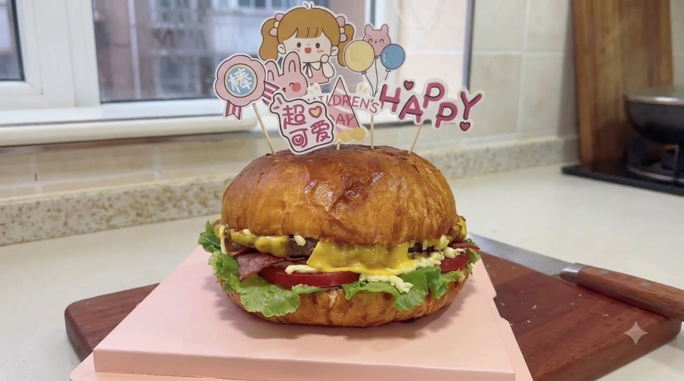 Maxi Hamburger Americano di Compleanno da 20 cm