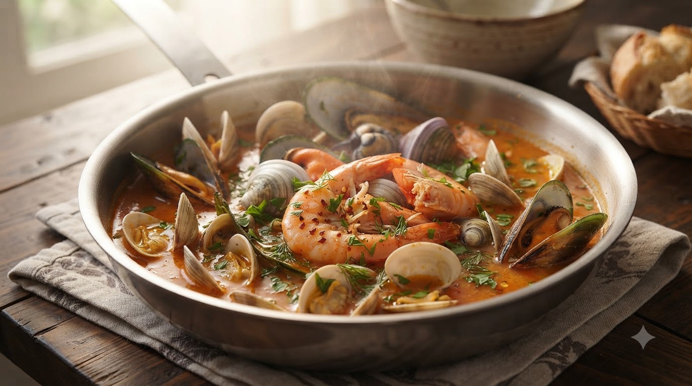 Zuppa Mediterranea di Frutti di Mare