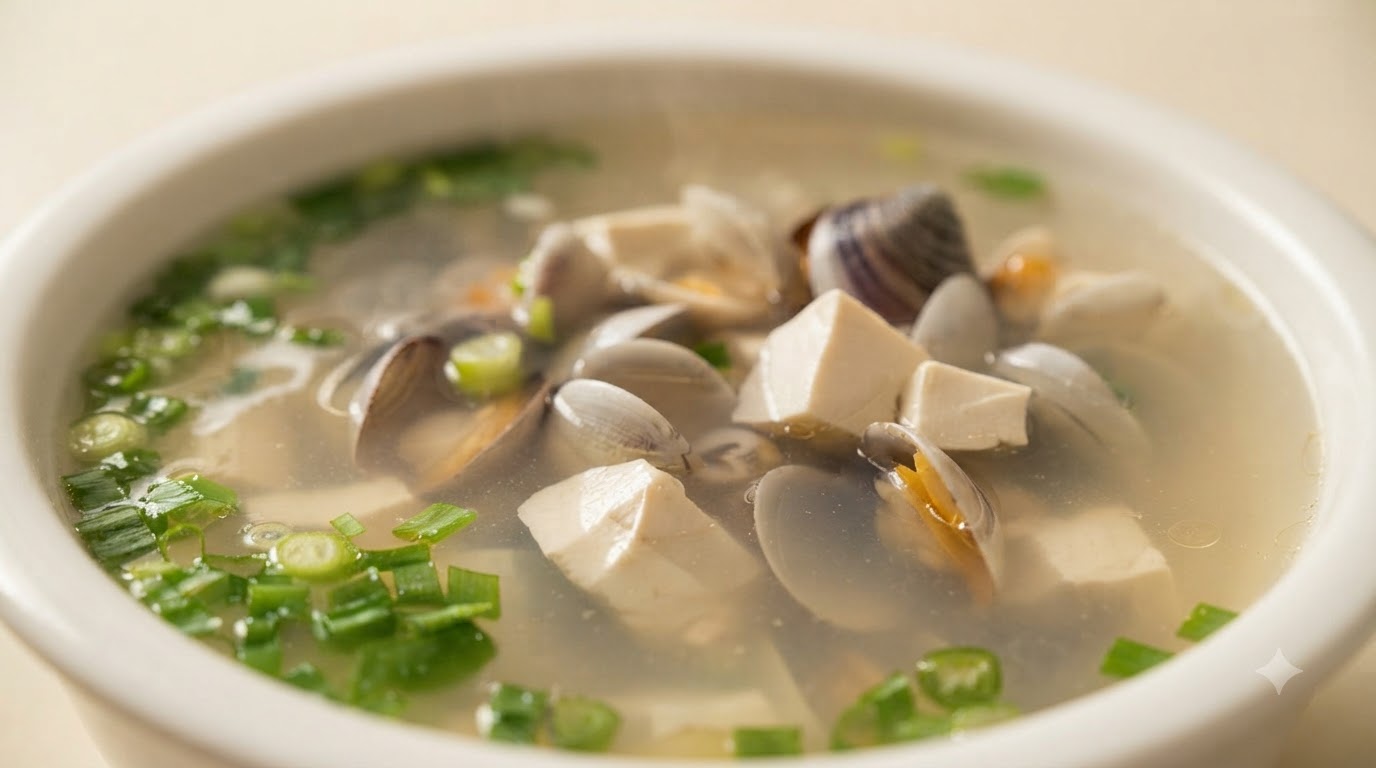 Zuppa Classica di Vongole e Tofu