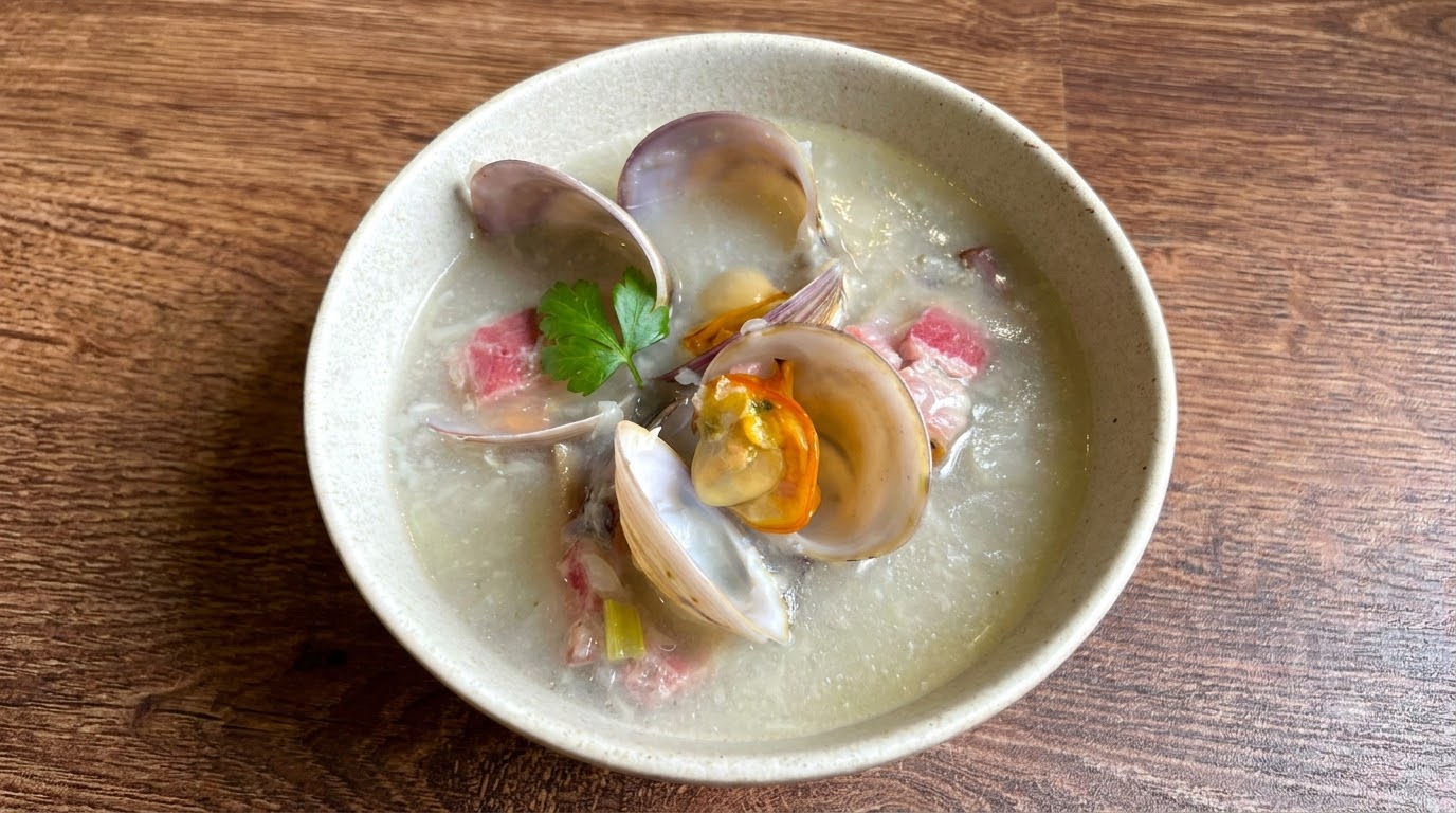 Zuppa di Vongole e Yam Salutare (Senza Latticini e Ipocalorica)