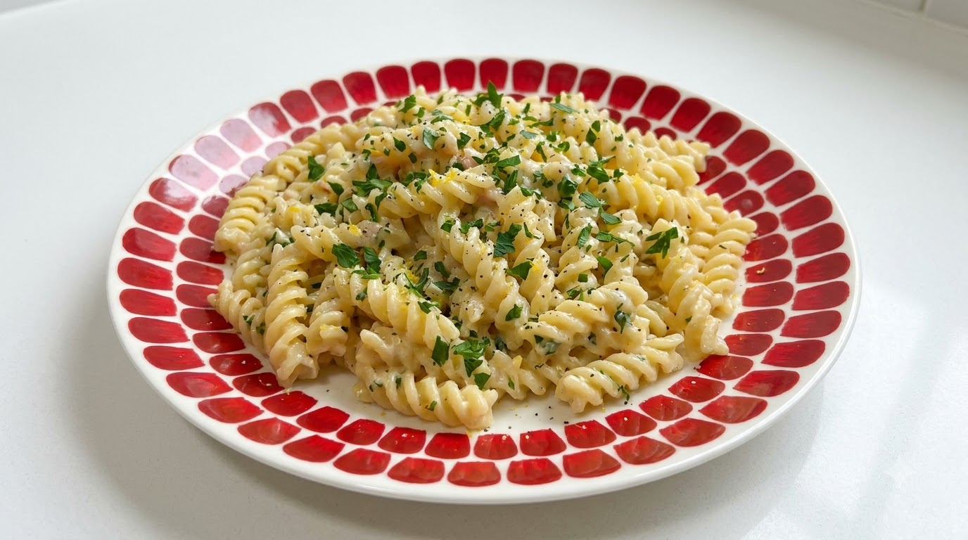 Pasta a Spirale Cremosa al Limone e Burro