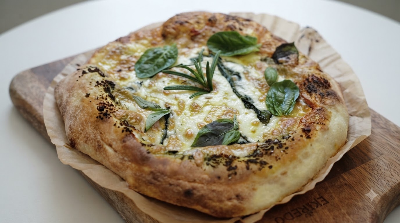 Pizza Fatta in Casa con Pesto e Margherita