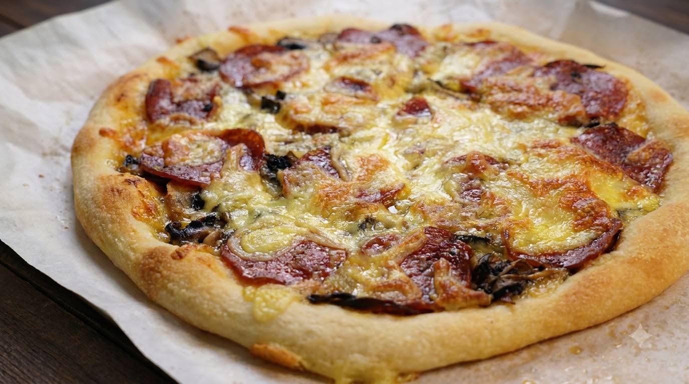 Pizza con Salsiccia e Funghi