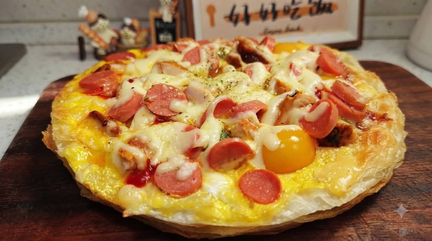 Pizza di Pancake ai Cipollotti in Padella