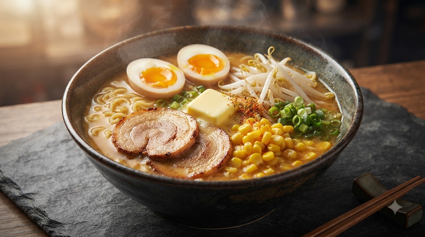Ramen con Miso, Burro e Mais della Famiglia Nohara