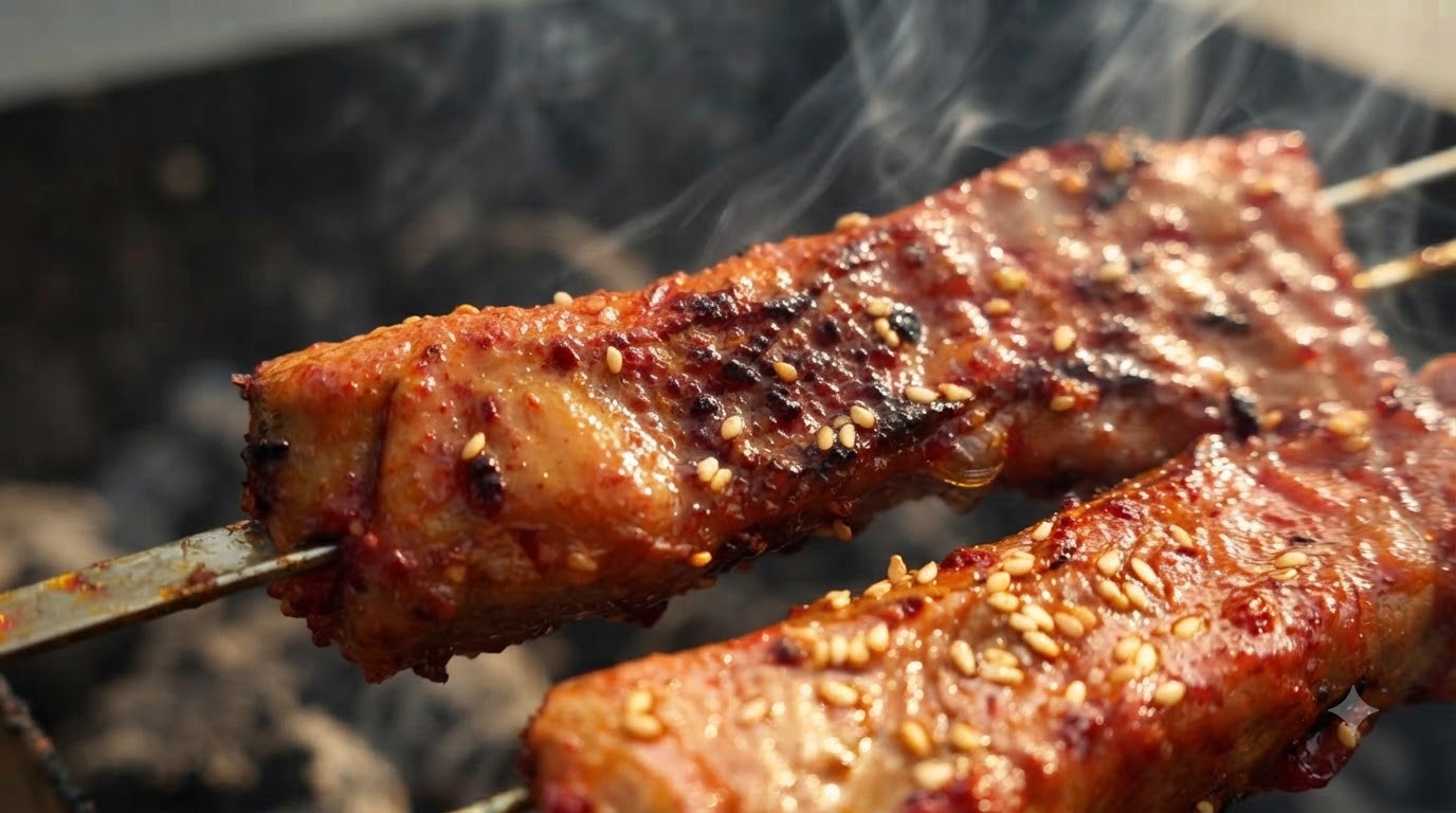 Costine di Maiale Salmistrate Arrostite al Carbone (Gaokao Ribs)