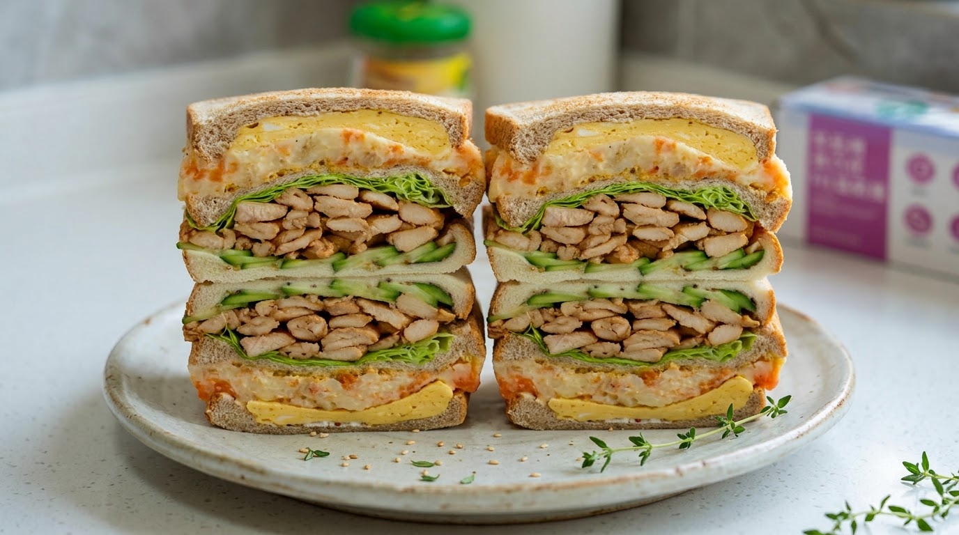 Panino denso con pollo e purè di patate e acqua sfoltente per modelle