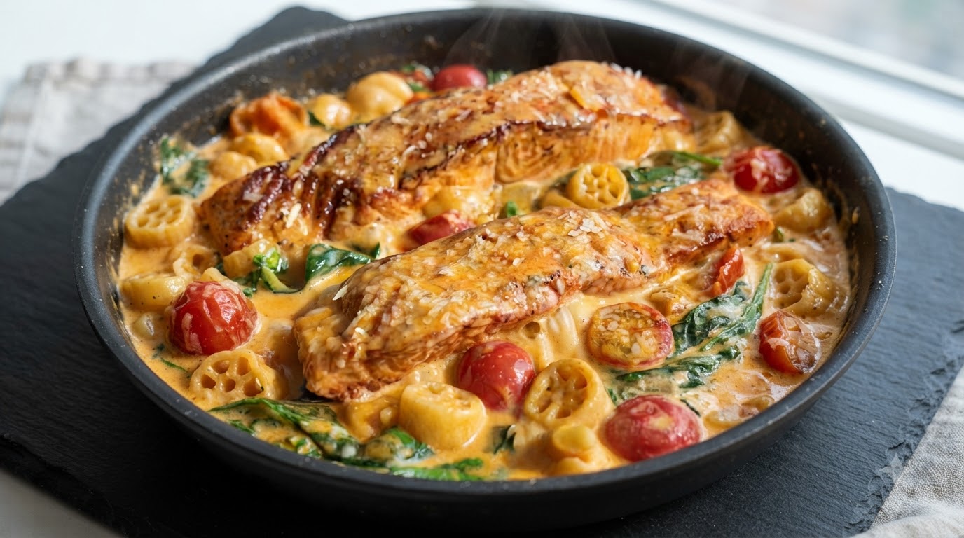 Pasta con Salmone alla Toscana in Padella