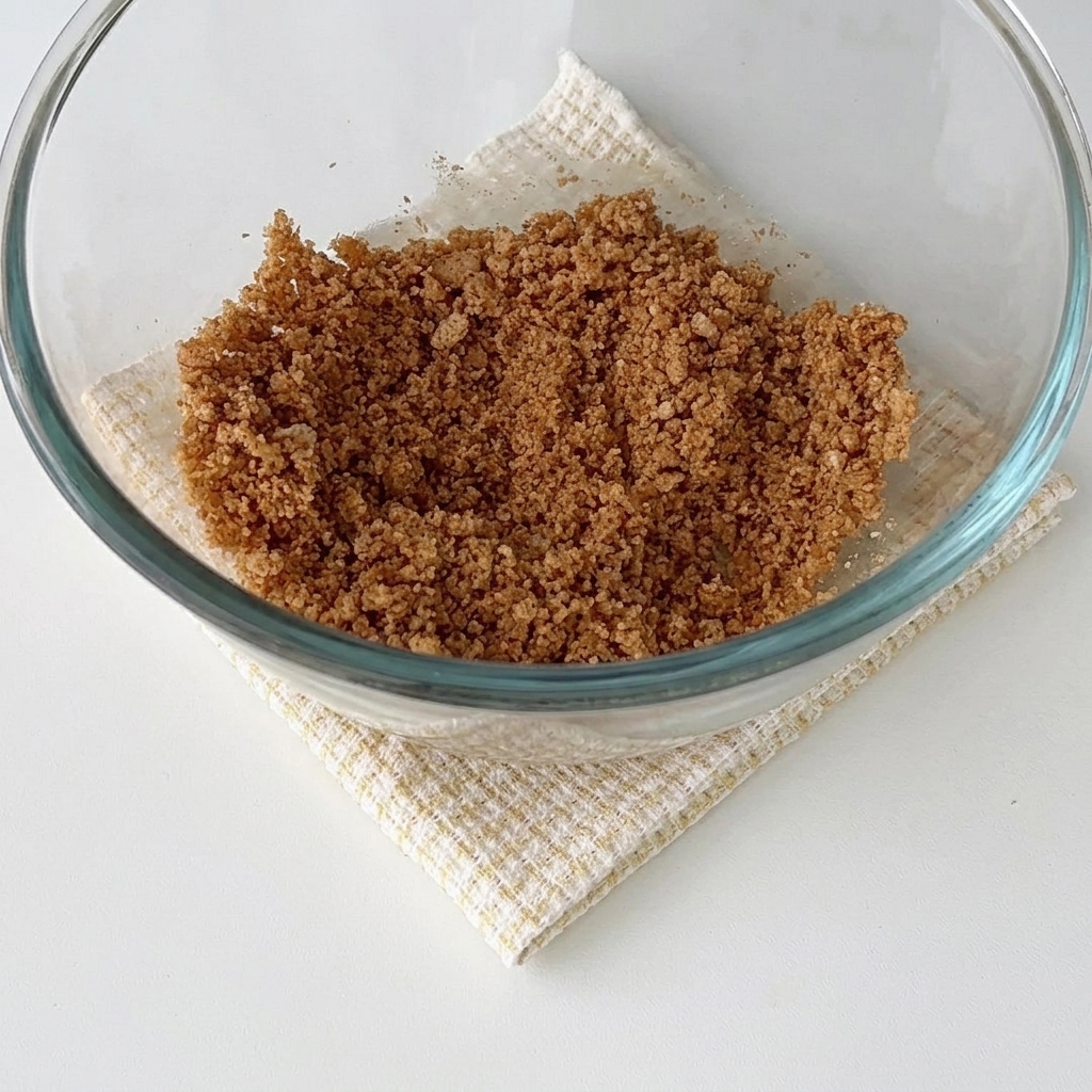 Base di biscotto pressata in modo piatto allinterno di uno stampo per mousse.
