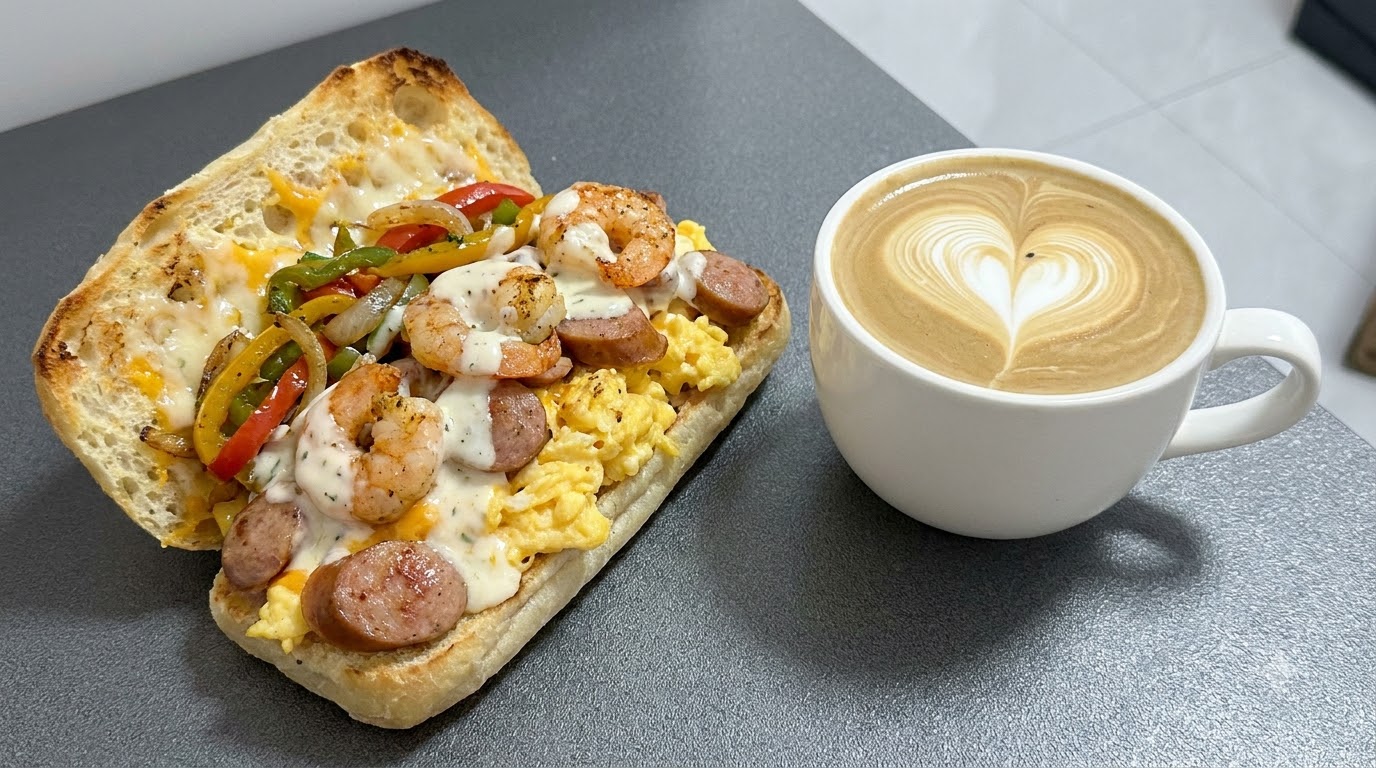 Panino Ciabatta Ultimate per la Colazione con Caffè