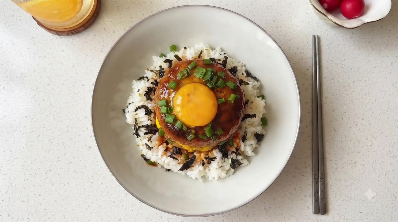 Bowl di Riso con Hamburger al Tartufo Nero