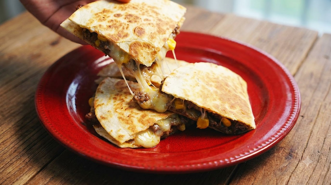 Quesadilla croccante messicana con manzo e formaggio