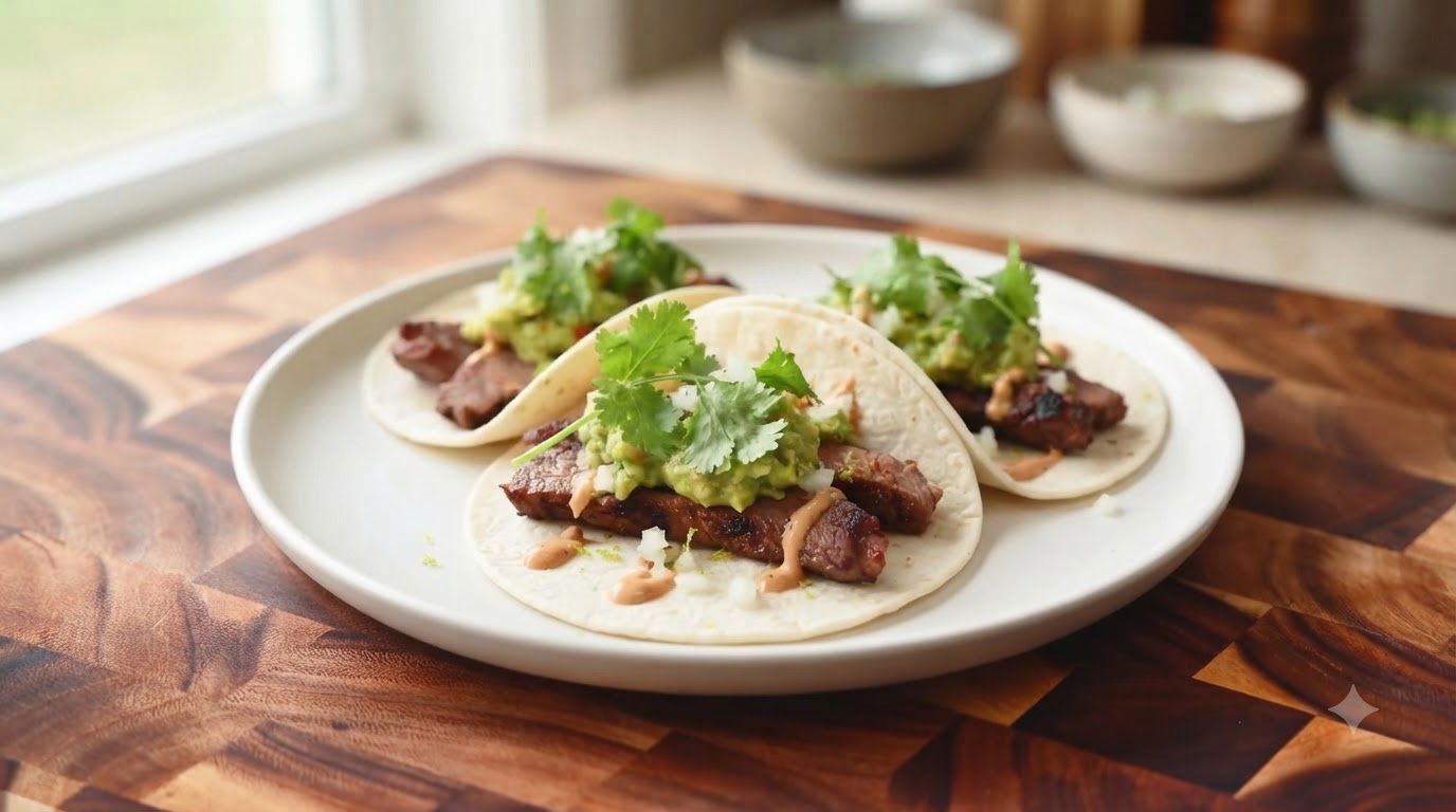 Tacos Messicani Autentici con Bistecca e Salsa Fresca