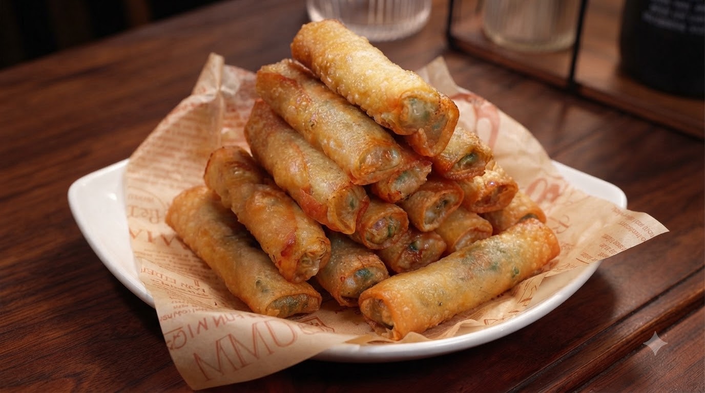 Involtini Primavera Croccanti di Maiale e Erba Cipollina