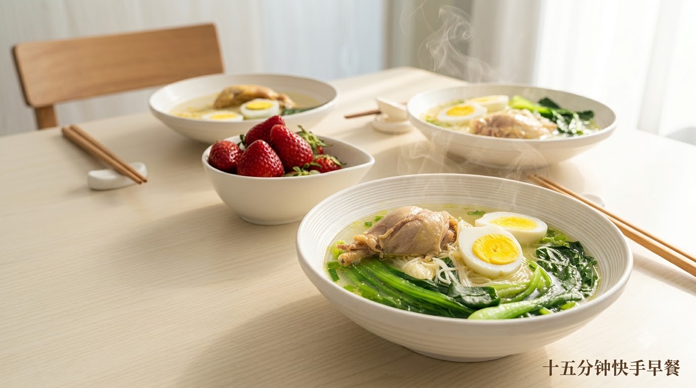 Zuppa di Noodles al Pollo per la Mattina